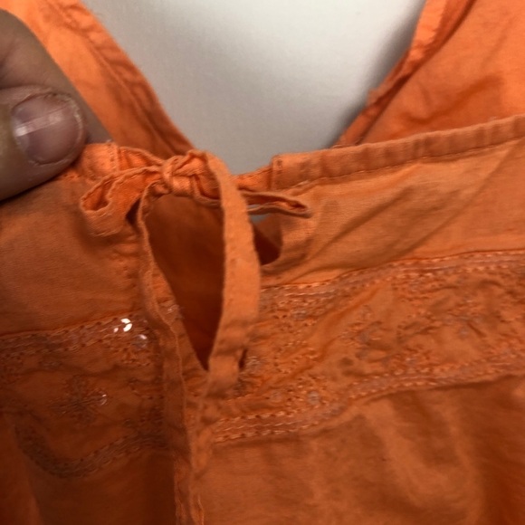 Tommy Hilfiger Orange top with sequin trim Large - Picture 7 of 8